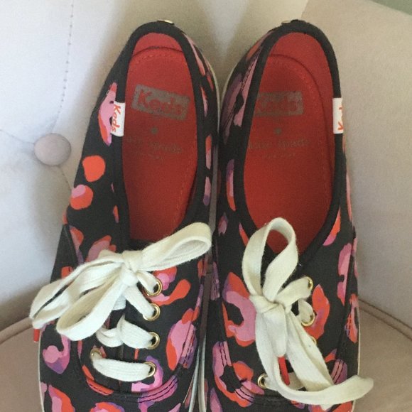 kate spade keds black pink kiss lips sneakers 6 - Picture 8 of 14